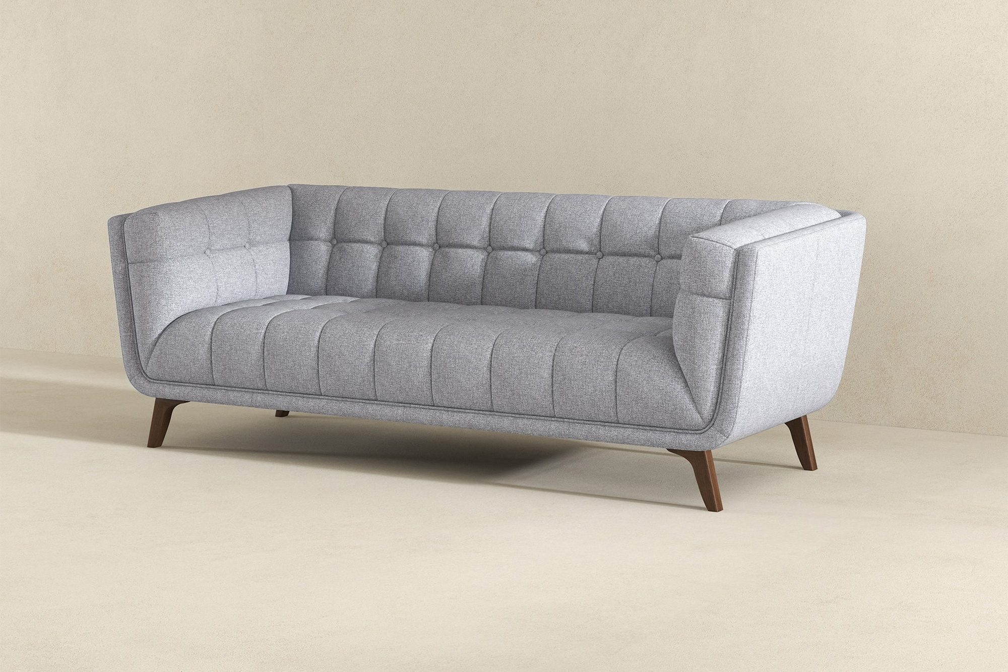 Ashcroft Addison Large Fabric Sofa - Light Gray