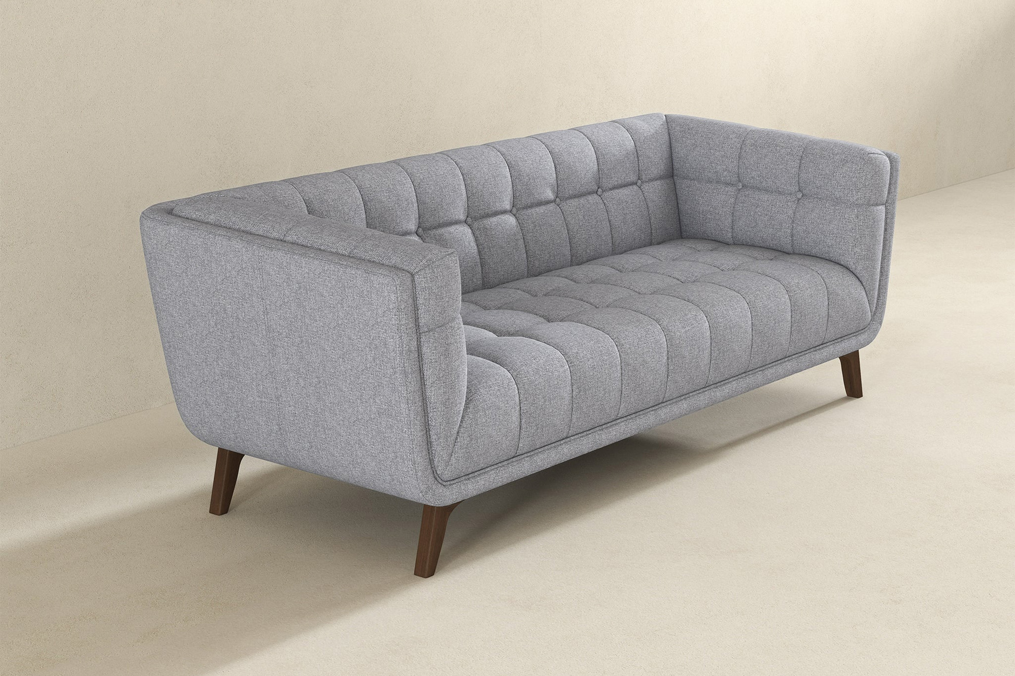 Ashcroft Addison Large Fabric Sofa - Light Gray