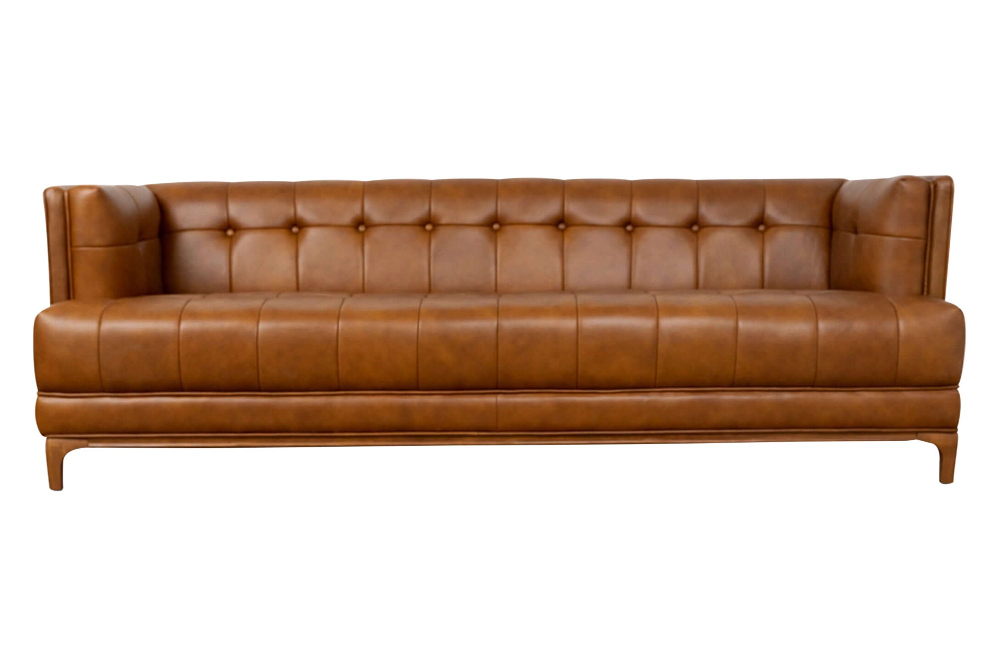 Ashcroft - Mara Tufted Leather Sofa in Cognac