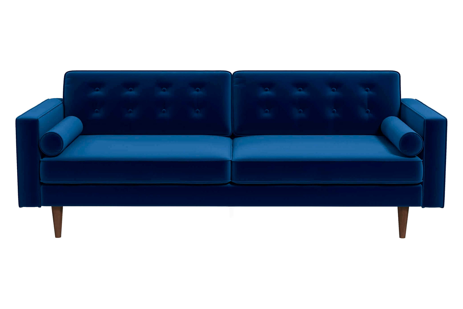 Ashcroft Casey Mid-Century Modern Velvet Sofa - Blue