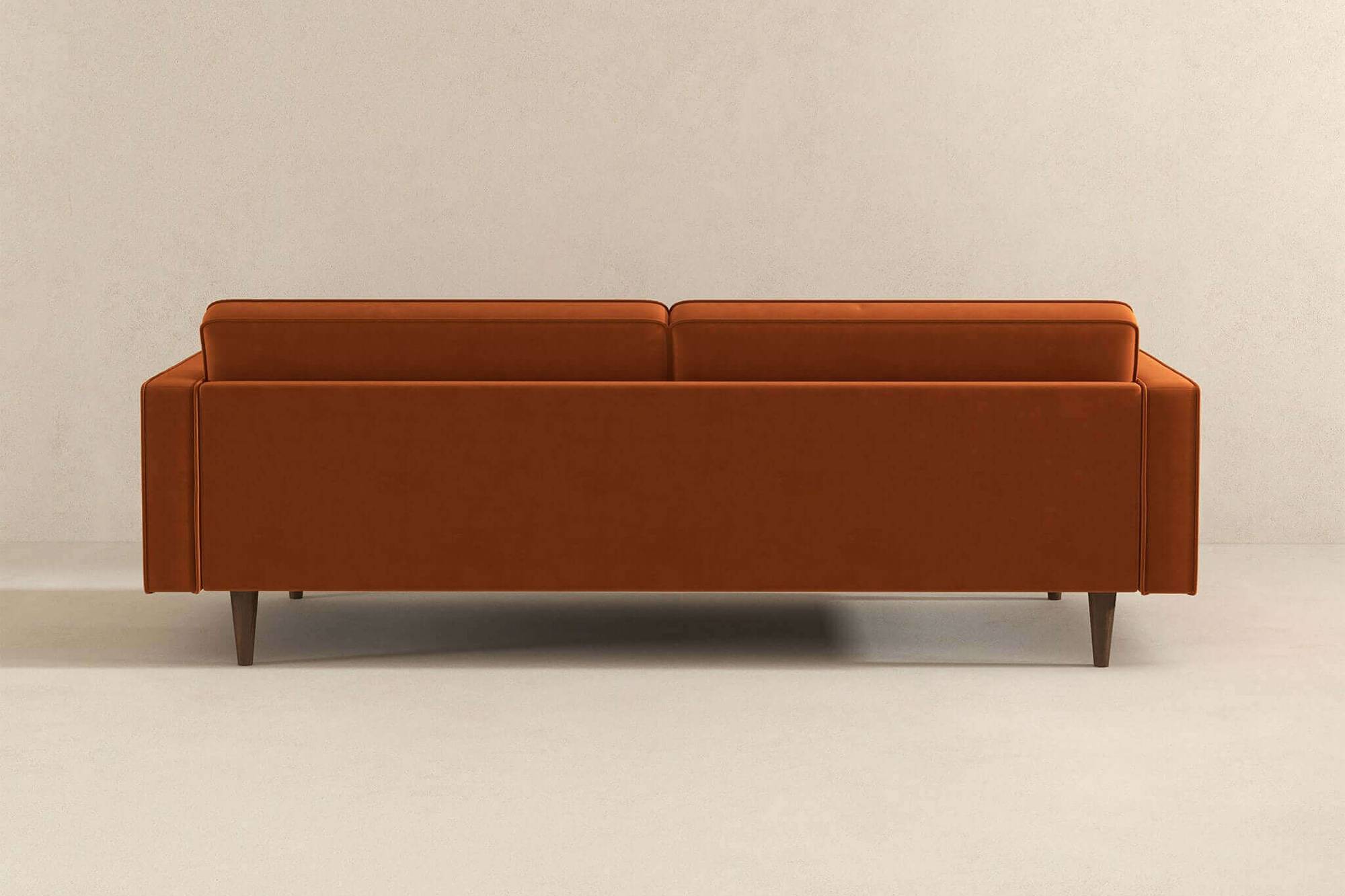 Ashcroft Casey Mid-Century Modern Velvet Sofa - Burnt Orange