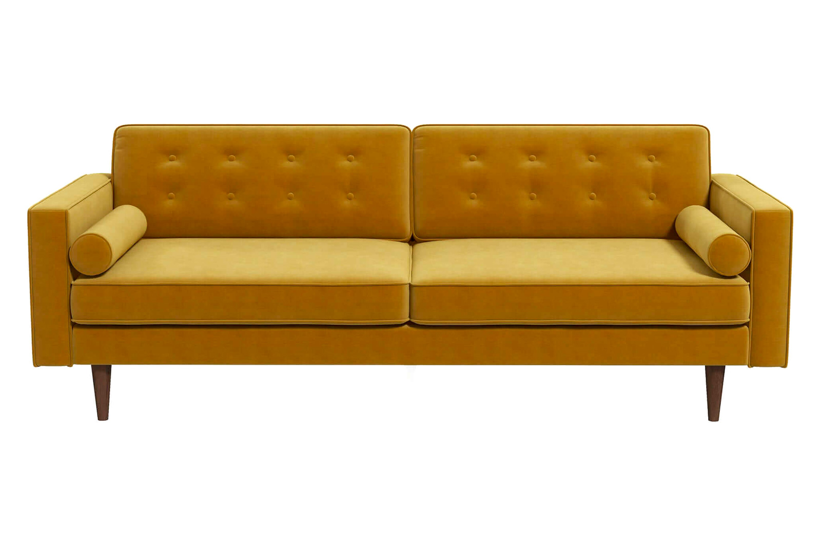 Ashcroft Casey Mid-Century Modern Velvet Sofa - Gold