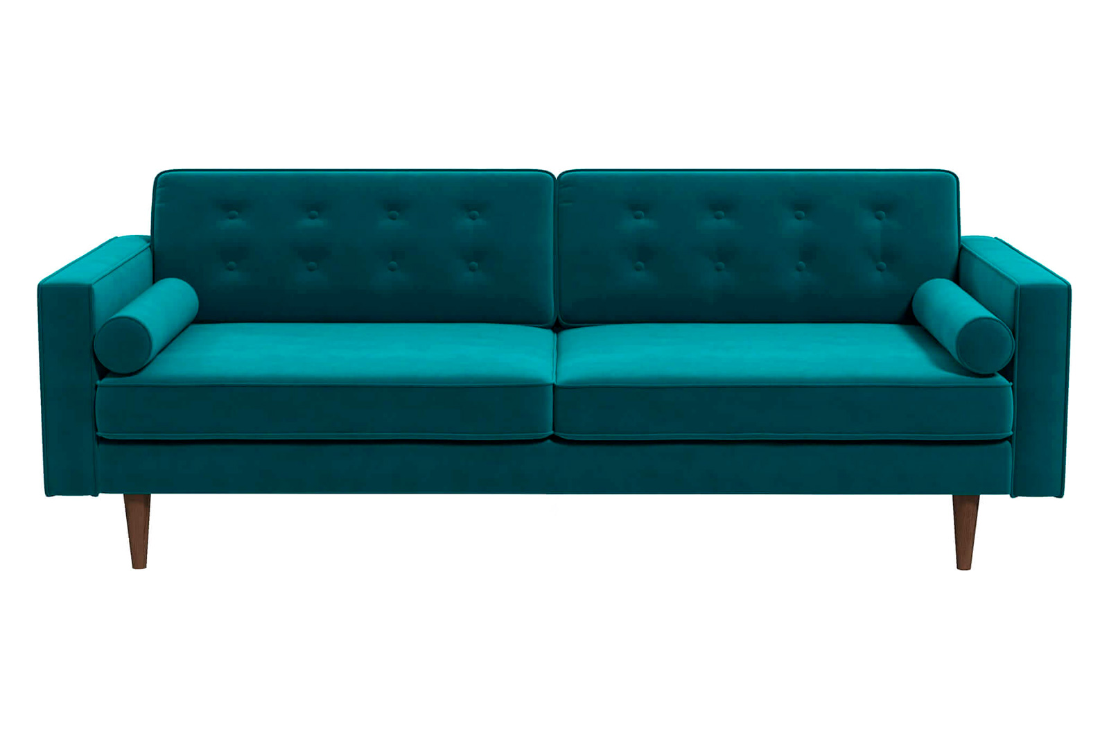 Ashcroft Casey Mid-Century Modern Velvet Sofa - Teal