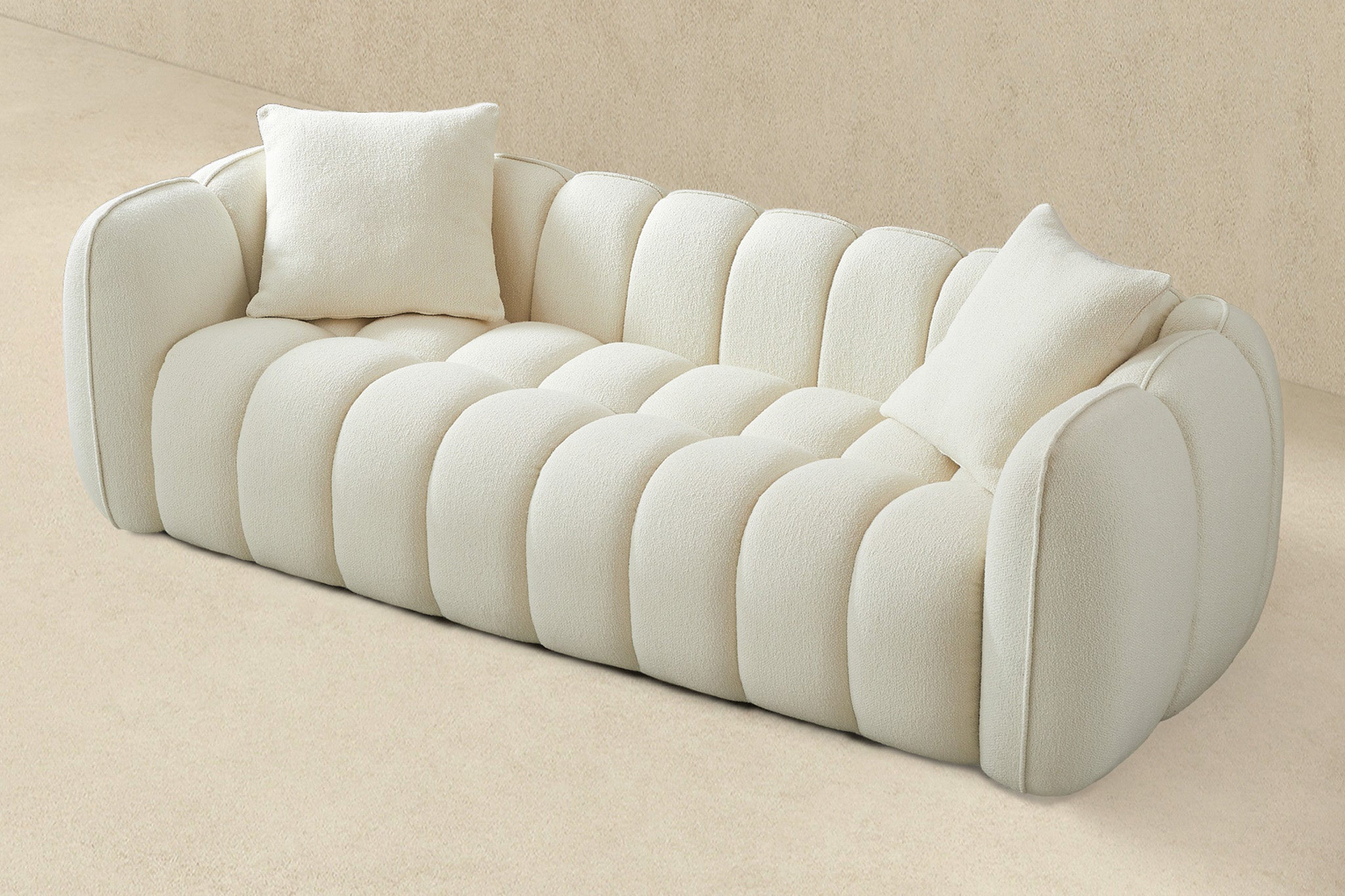 Ashcroft - Marissa Boucle Sofa in Cream