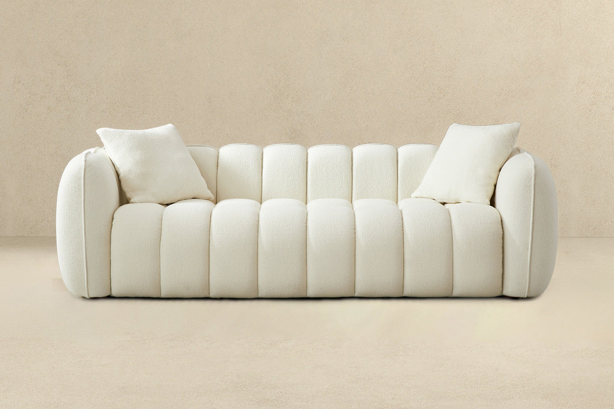 Ashcroft - Marissa Boucle Sofa in Cream