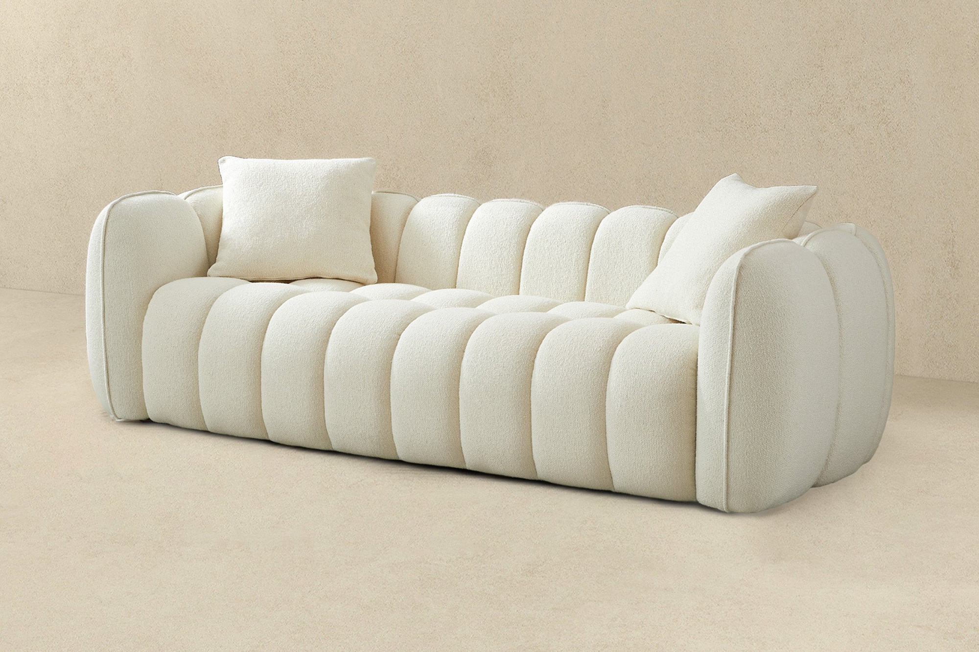 Ashcroft - Marissa Boucle Sofa in Cream