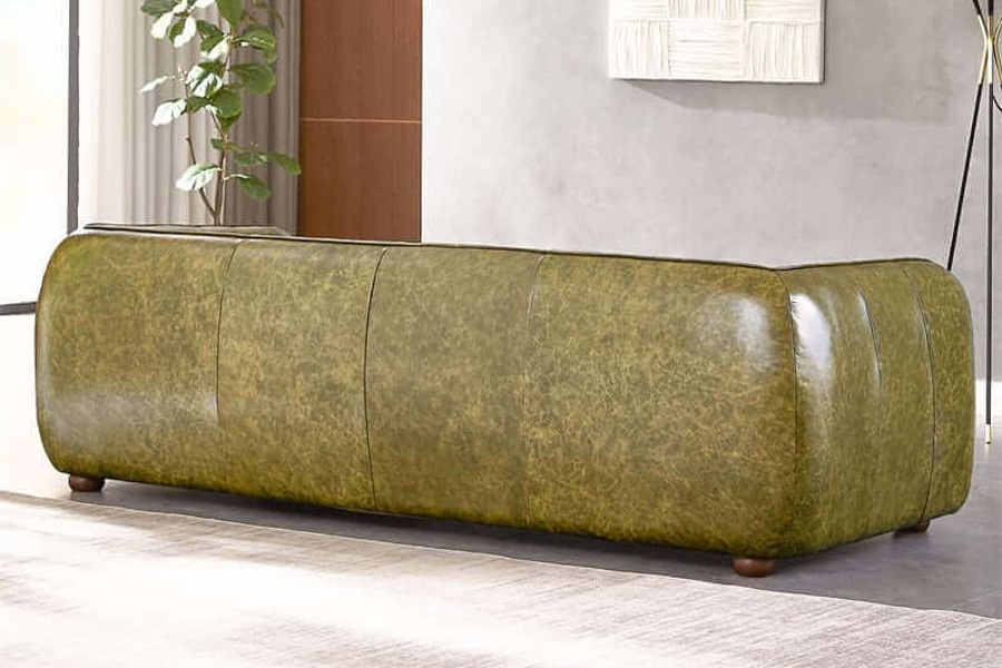 Ashcroft Marlon Luxury Italian Leather Sofa - Green