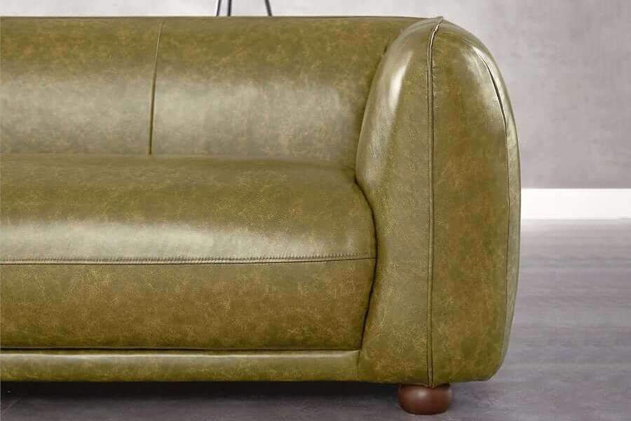 Ashcroft Marlon Luxury Italian Leather Sofa - Green