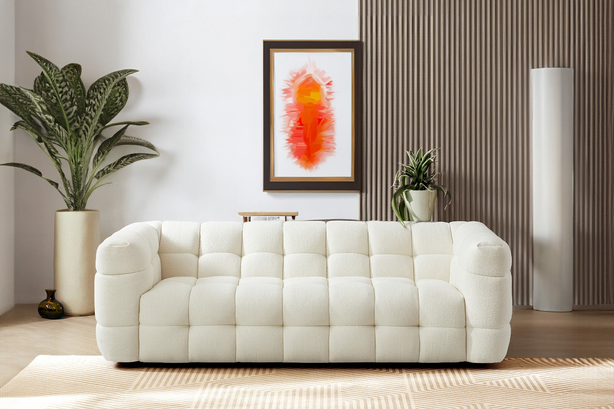 Ashcroft Morrison Boucle Sofa - Cream