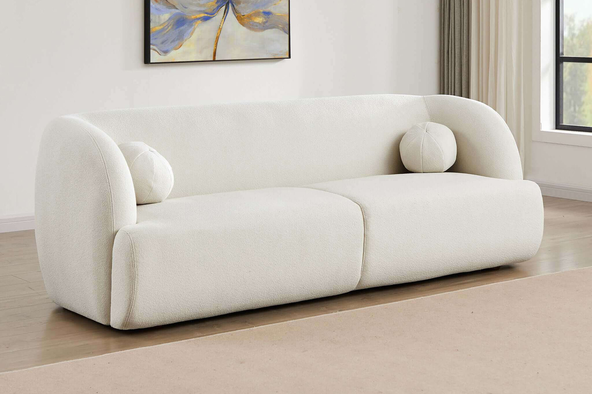 Ashcroft Anna French Boucle Sofa - Beige