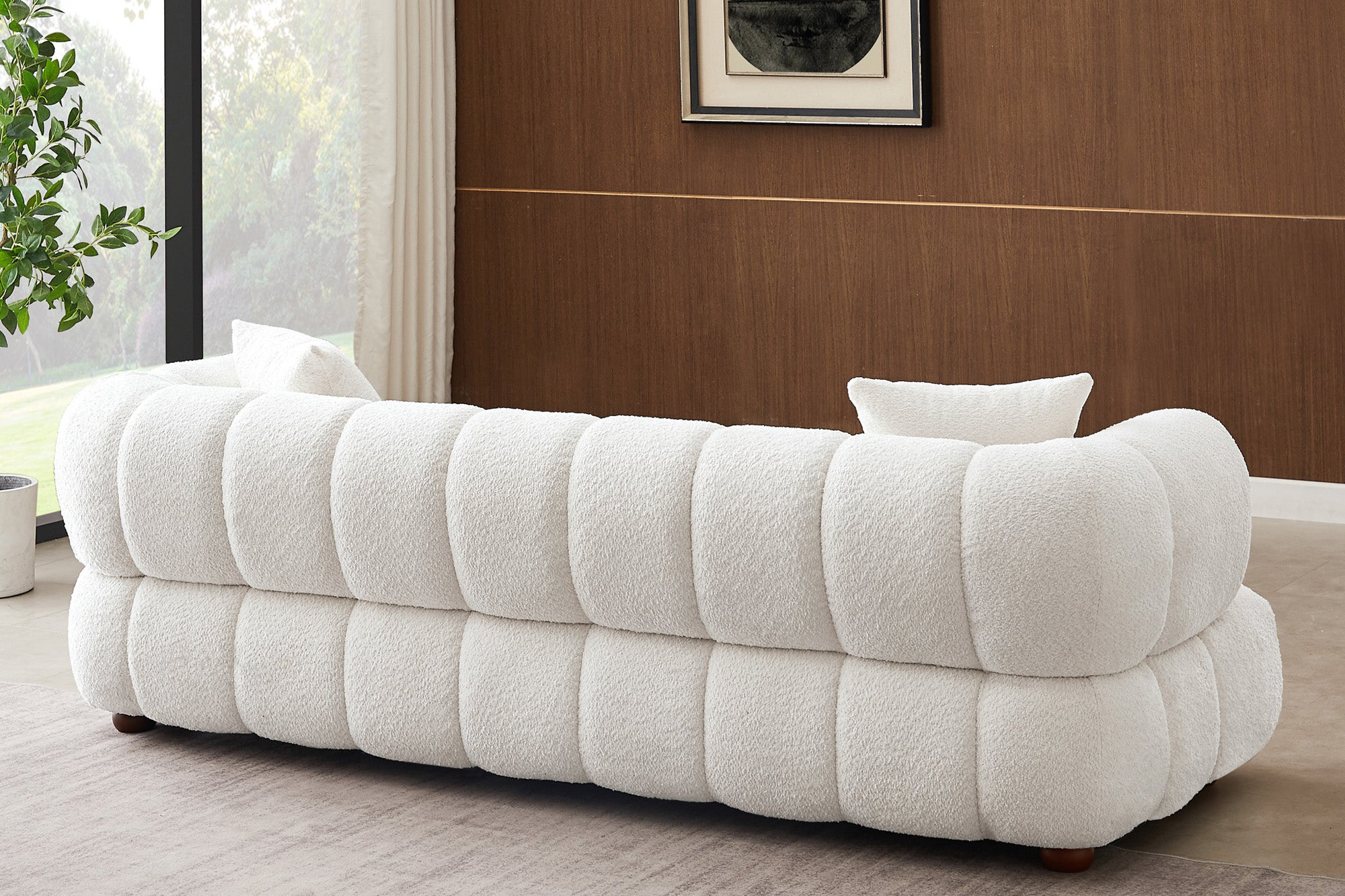 Ashcroft Jasmin 89.7" Upholstered Sofa - Cream