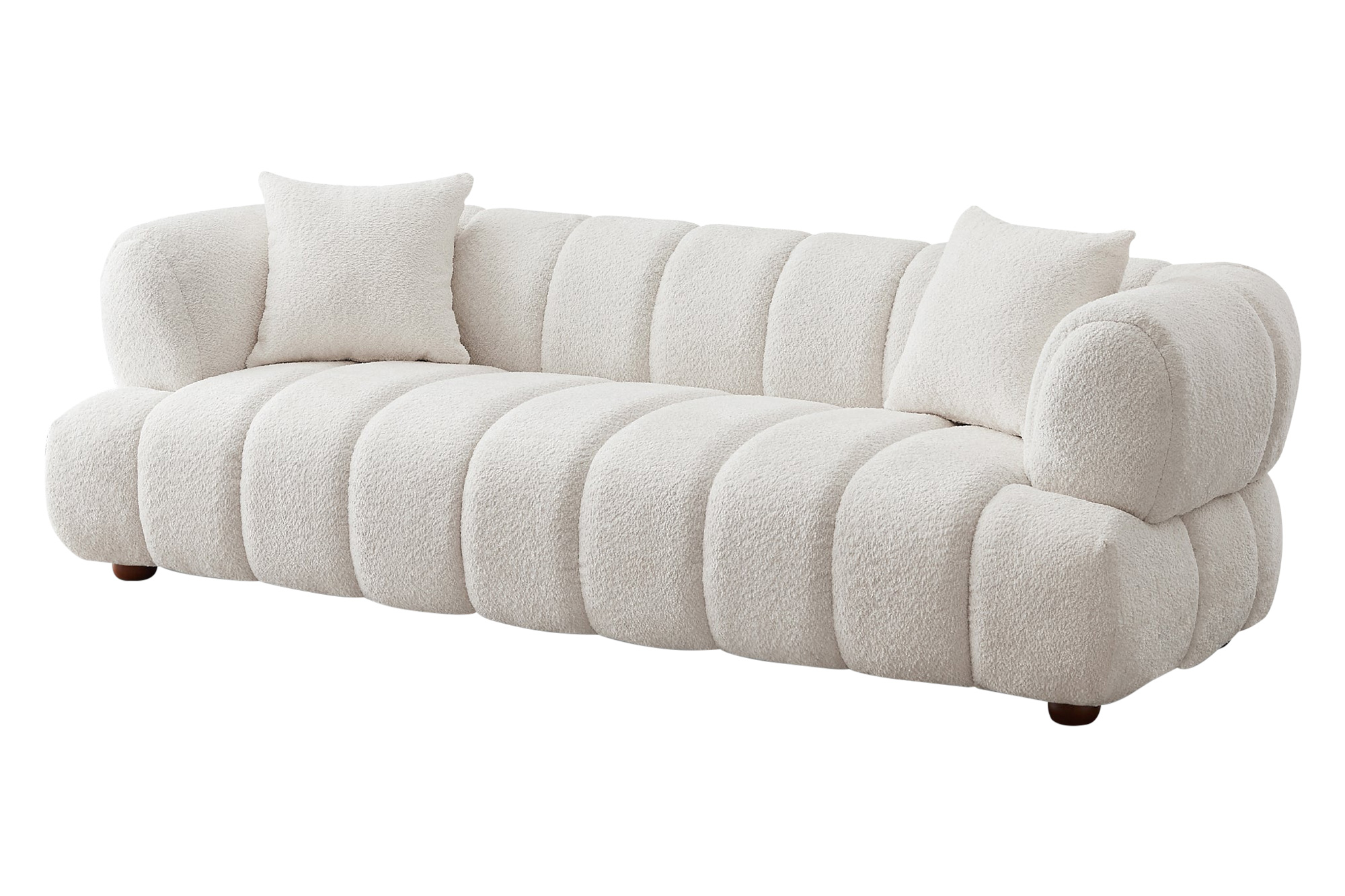 Ashcroft Jasmin 89.7" Upholstered Sofa - Cream