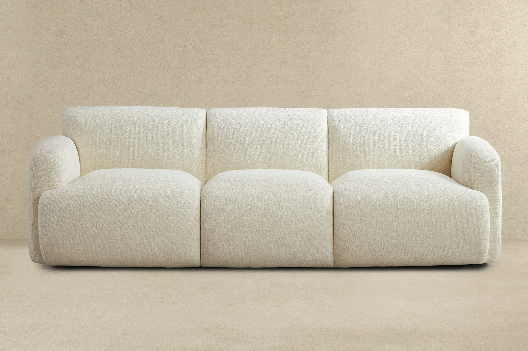 Ashcroft - Simone Boucle Sofa in Cream