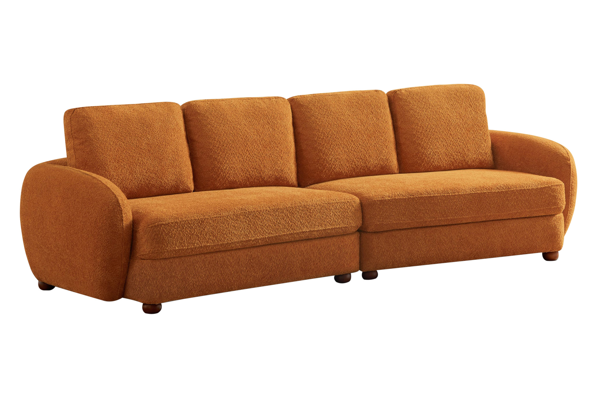 Ashcroft Paton 114.5" Boucle Fabric Sofa - Orange