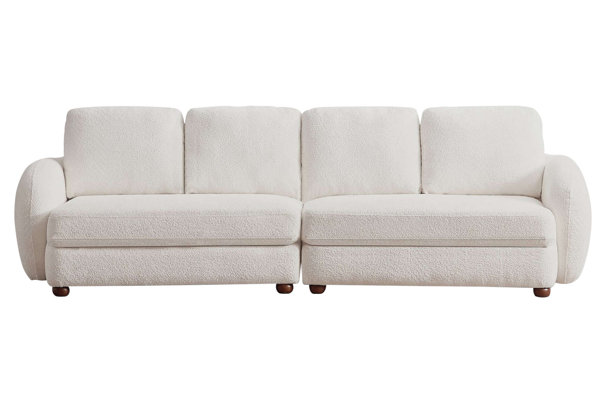 Ashcroft Paton 114.5" Boucle Fabric Sofa - Cream