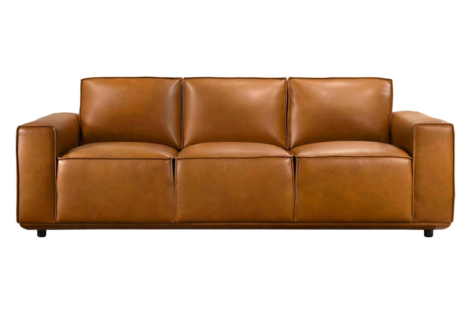 Ashcroft Hanky Genuine Leather Sofa - Tan