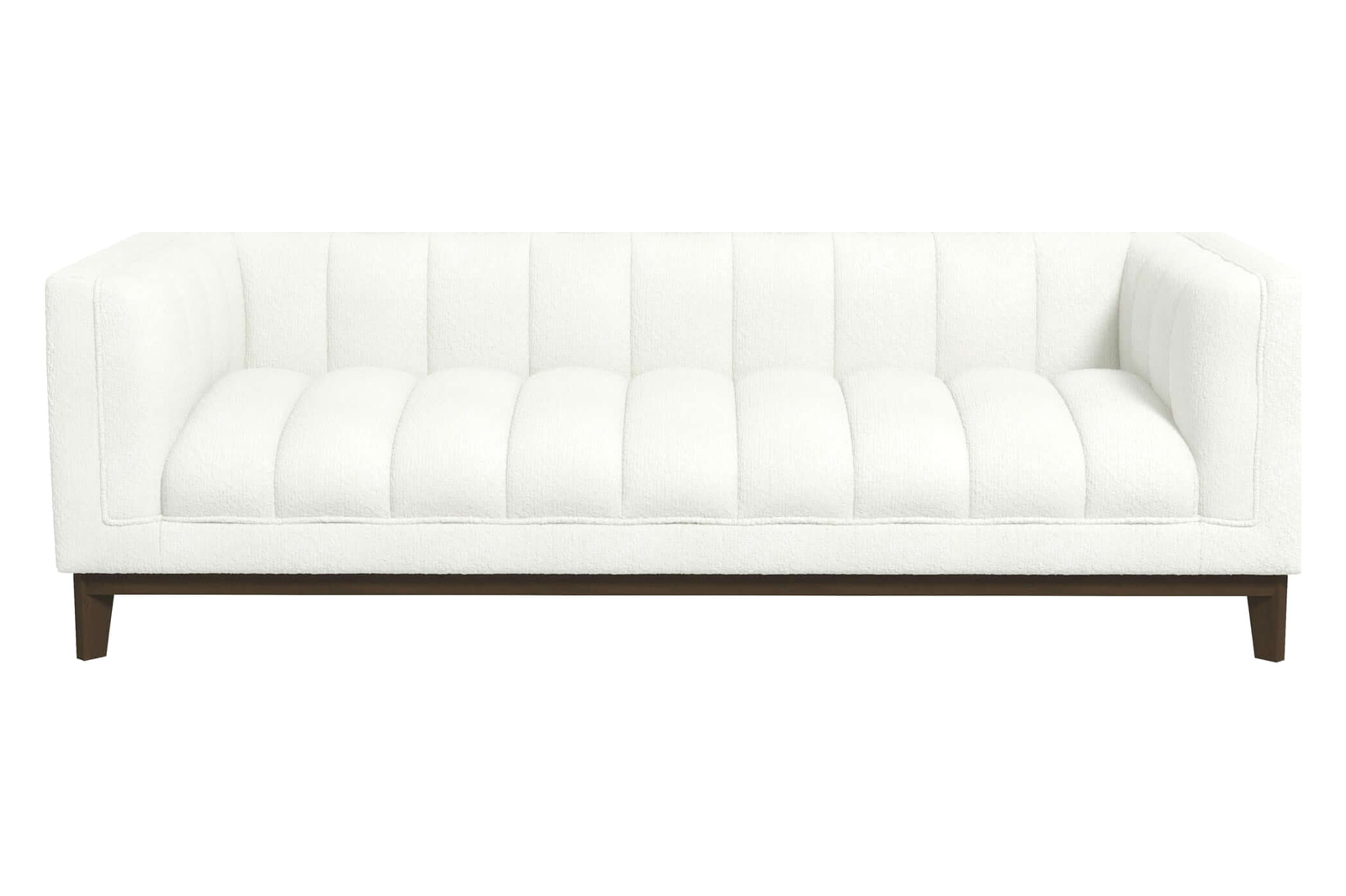 Ashcroft Melissa Mid-Century Boucle Modern Sofa - White