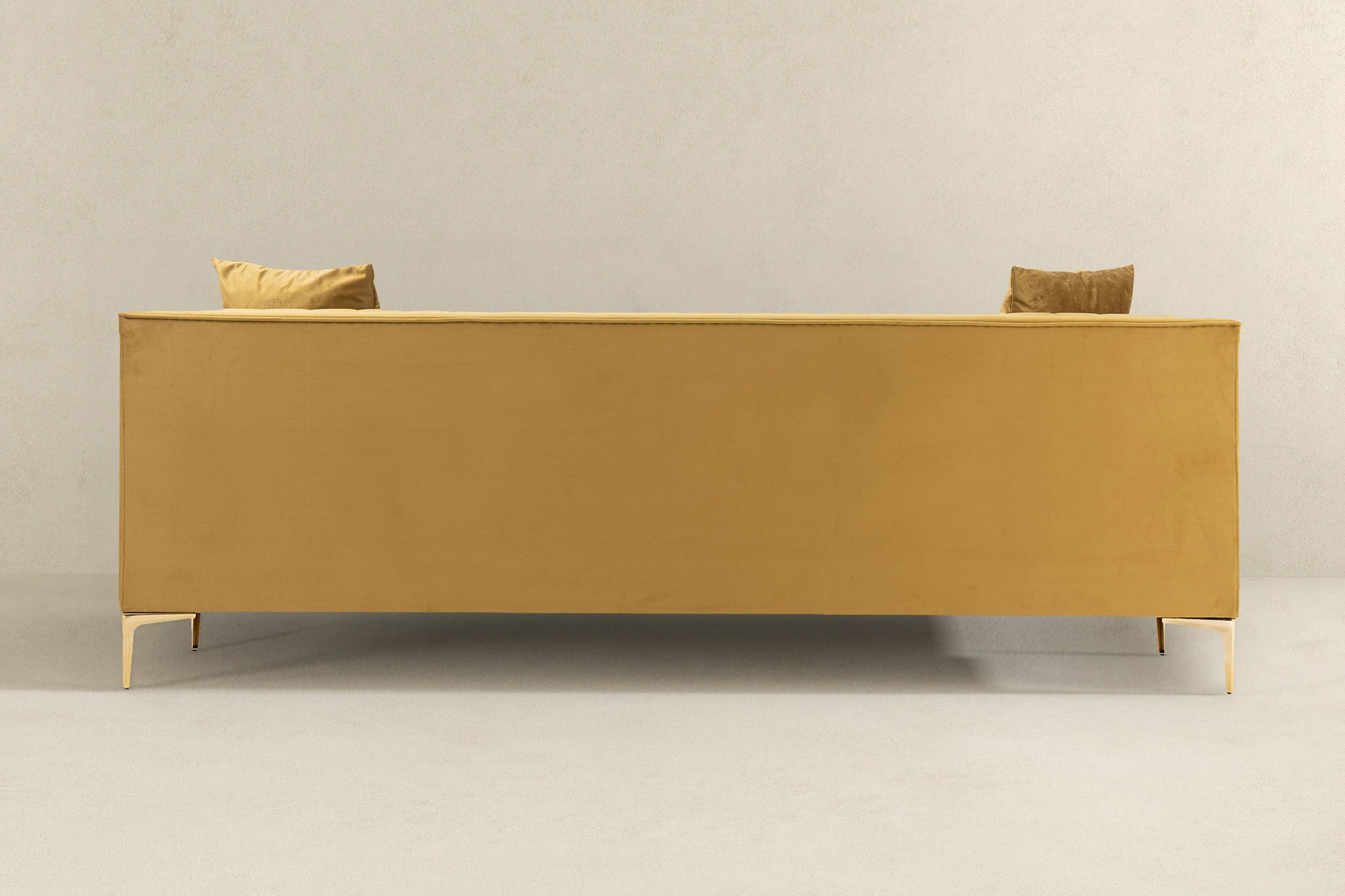 Ashcroft Angelina 91" Velvet Sofa - Yellow