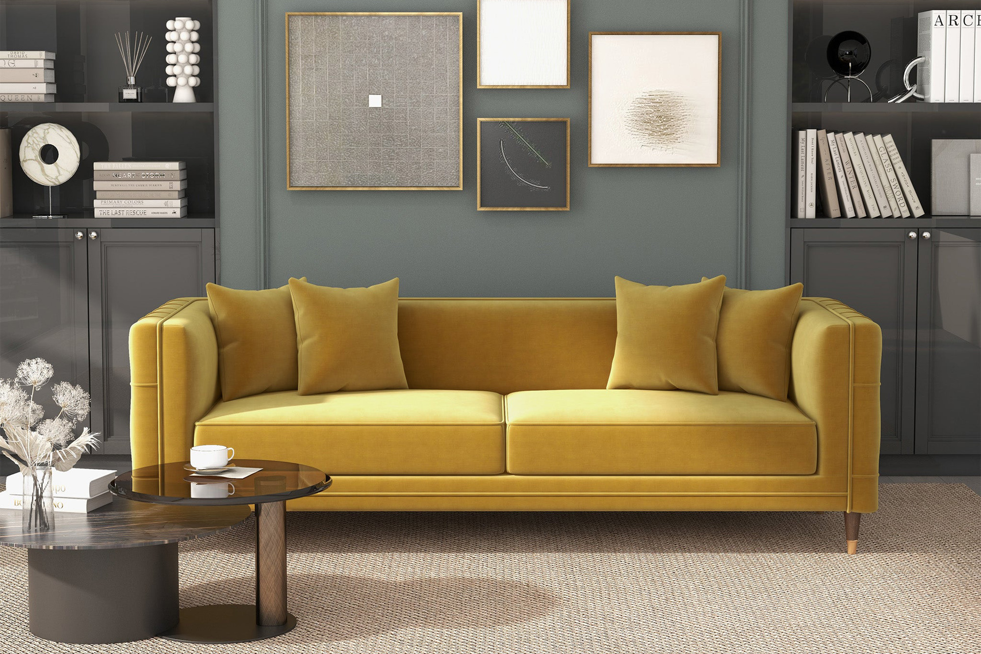 Ashcroft - Edward Velvet Sofa