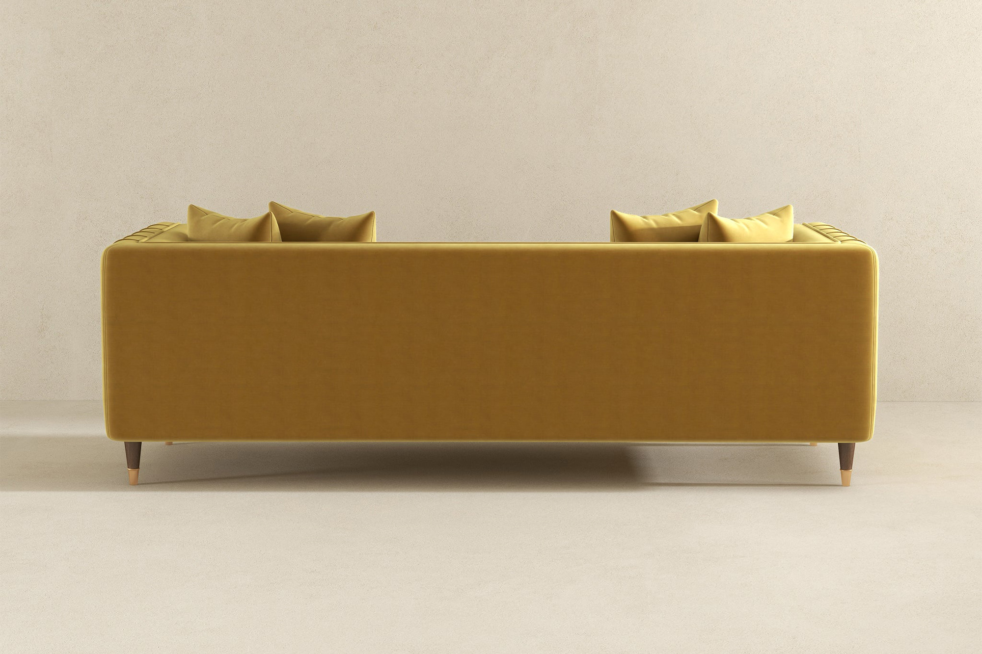 Ashcroft Edward Velvet Sofa - Mustard