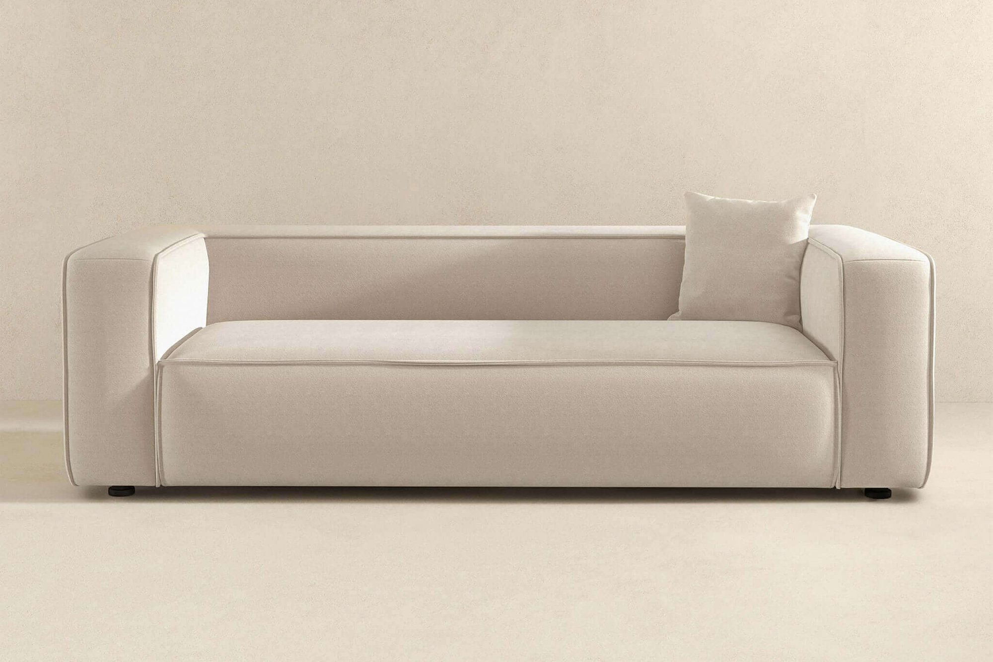 Ashcroft Marshall Modern Boucle Sofa - Cream