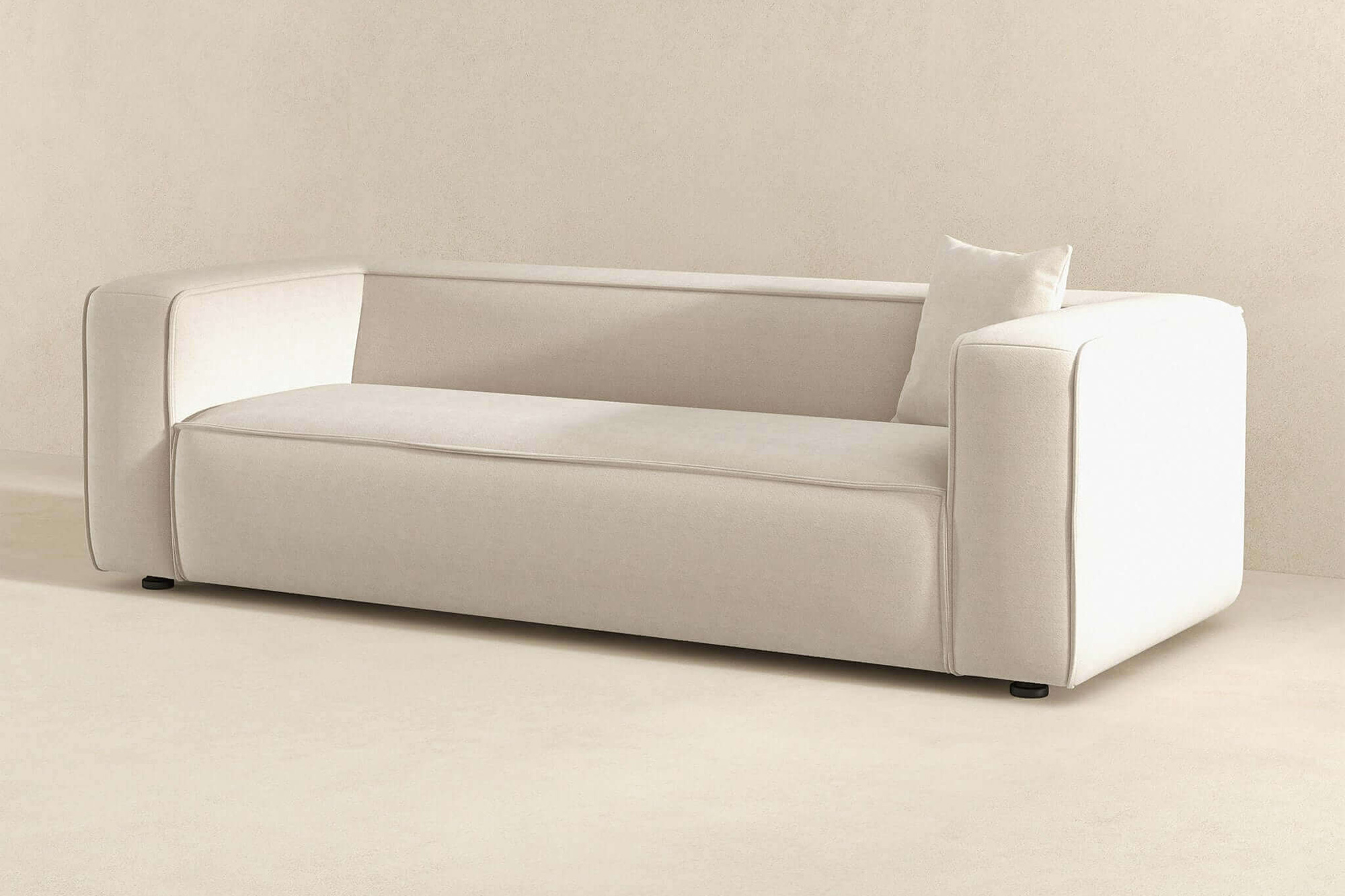 Ashcroft Marshall Modern Boucle Sofa - Cream