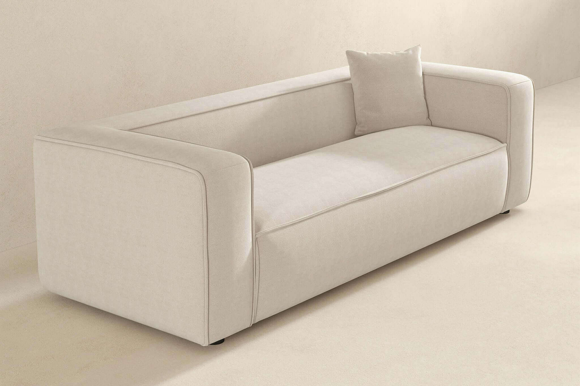 Ashcroft Marshall Modern Boucle Sofa - Cream