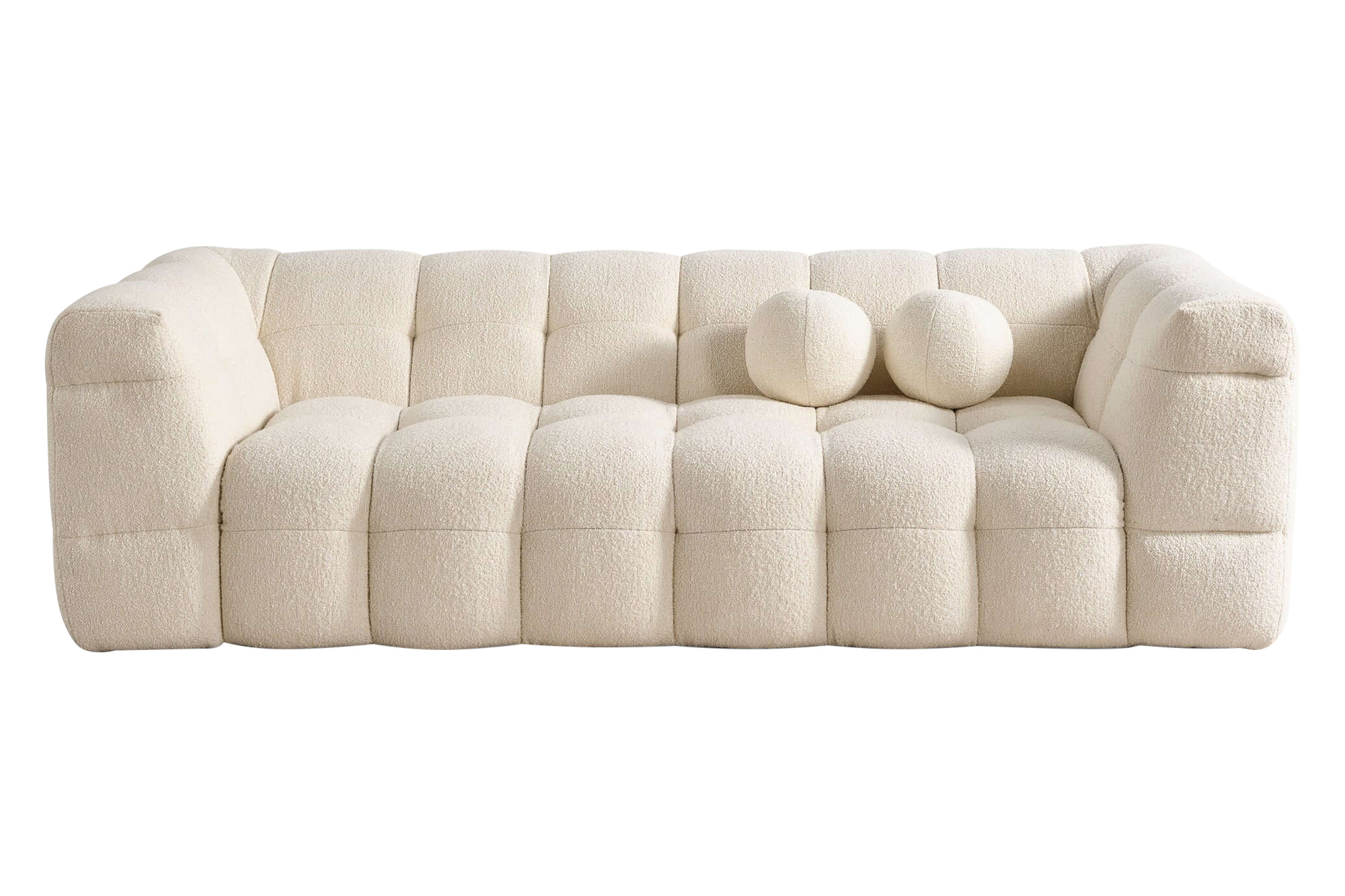 Ashcroft Alana Tufted Boucle Sofa - Ivory