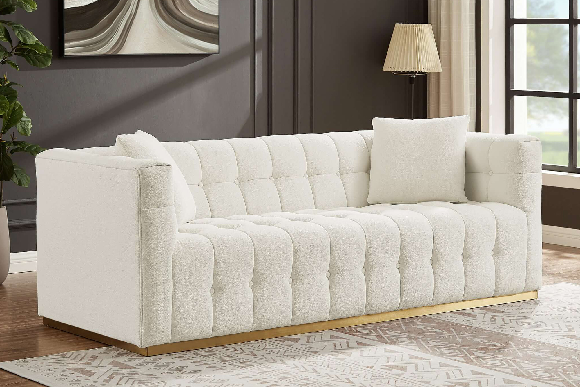 Ashcroft - Eleanor Boucle Sofa in Beige