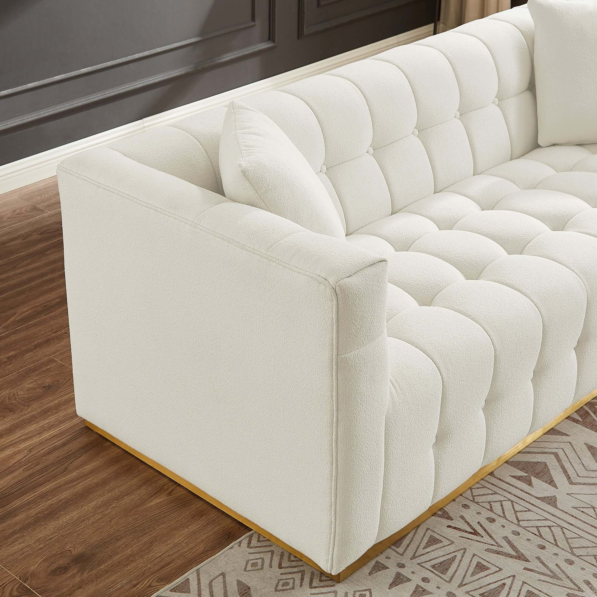 Ashcroft - Eleanor Boucle Sofa in Beige