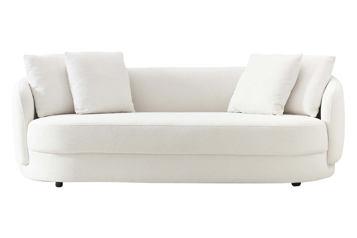 Ashcroft Dylan Modern French Boucle Sofa - Cream