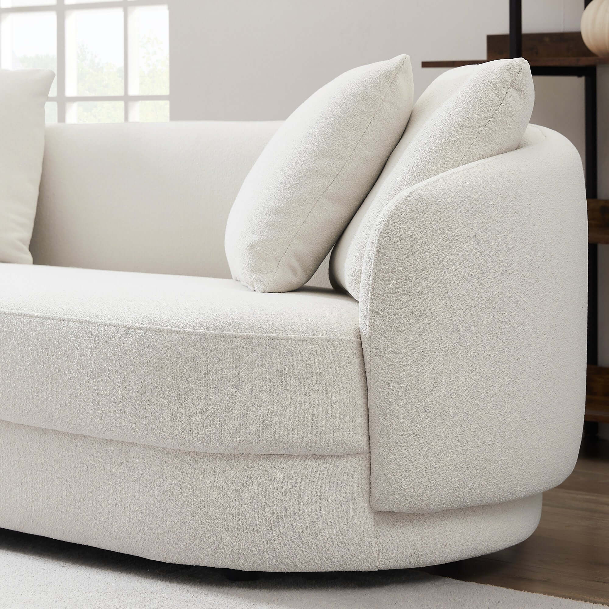 Ashcroft Dylan Modern French Boucle Sofa - Cream