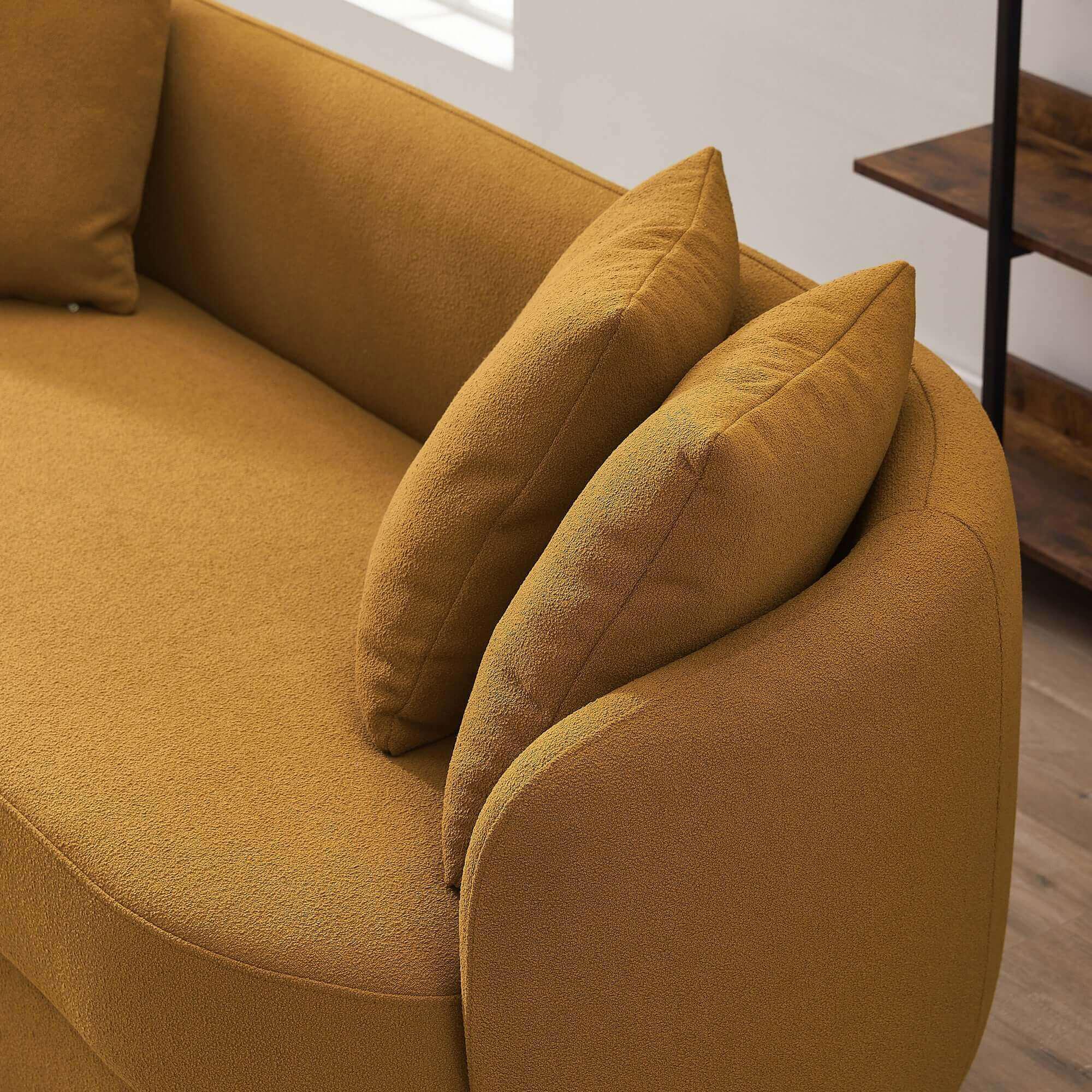 Ashcroft Dylan Modern French Boucle Sofa - Yellow