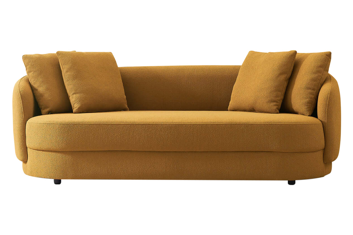 Ashcroft Dylan Modern French Boucle Sofa - Yellow