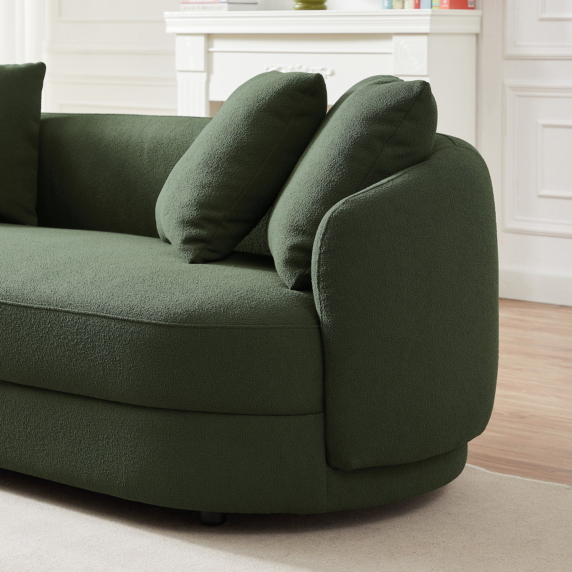 Ashcroft Dylan Modern French Boucle Sofa - Green