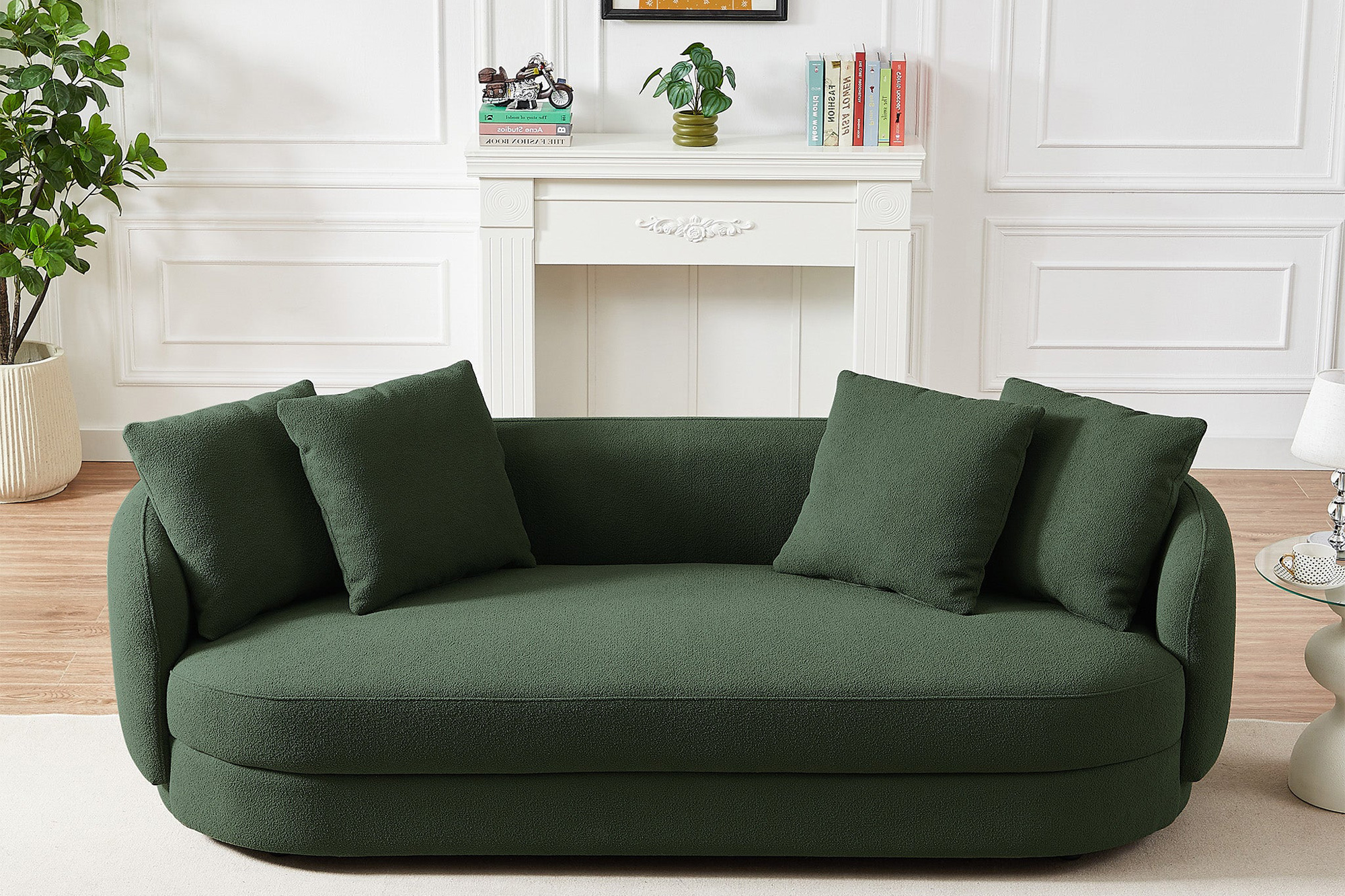 Ashcroft Dylan Modern French Boucle Sofa - Green