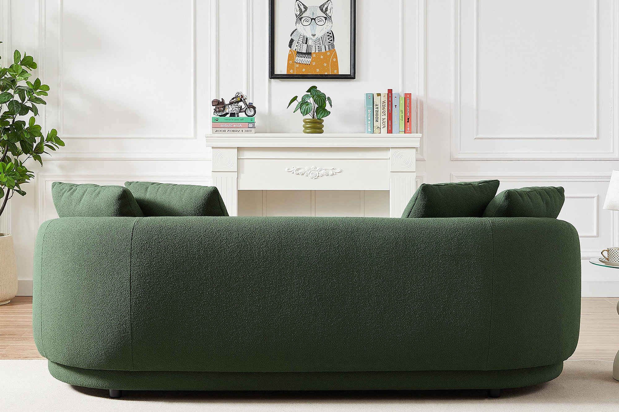 Ashcroft Dylan Modern French Boucle Sofa - Green