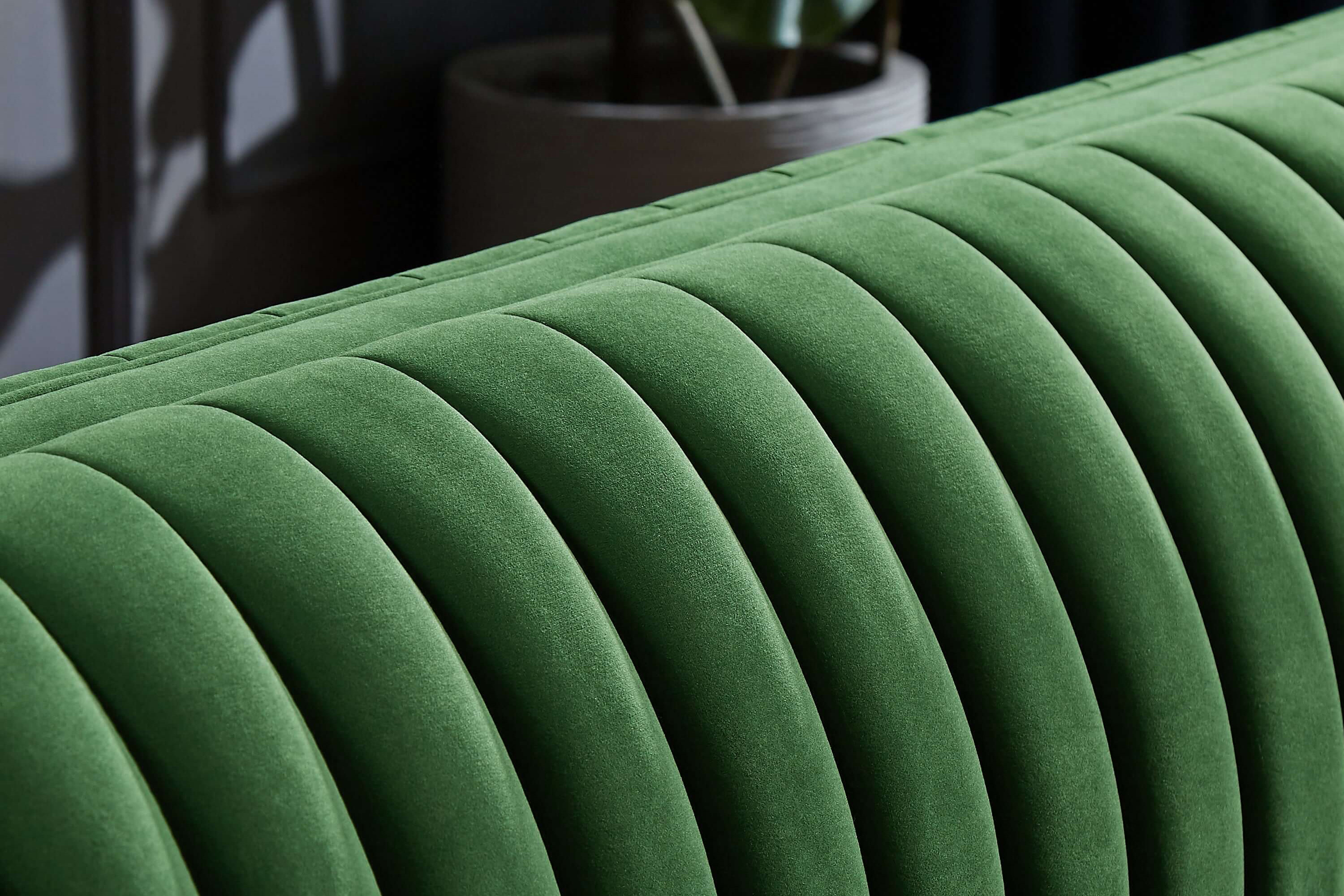 Ashcroft Dominic Channel Tufted Velvet Sofa - Green