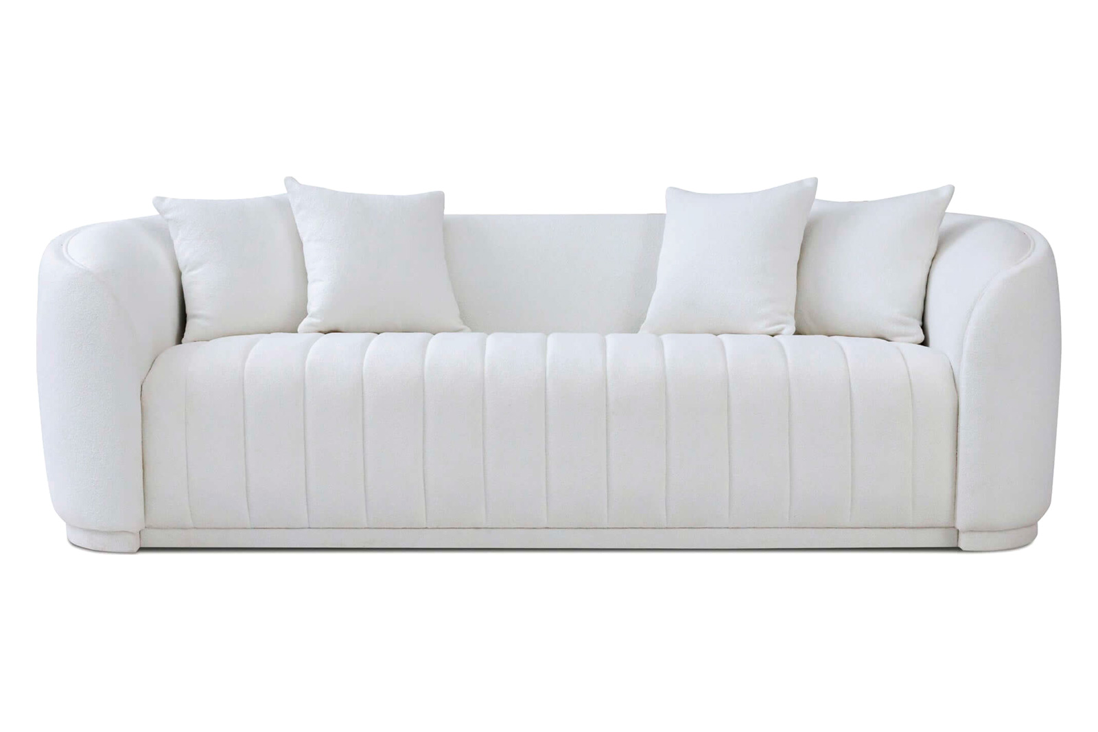 Ashcroft - Markus Mid-Century Modern Luxury Tight Back Boucle Couch in White