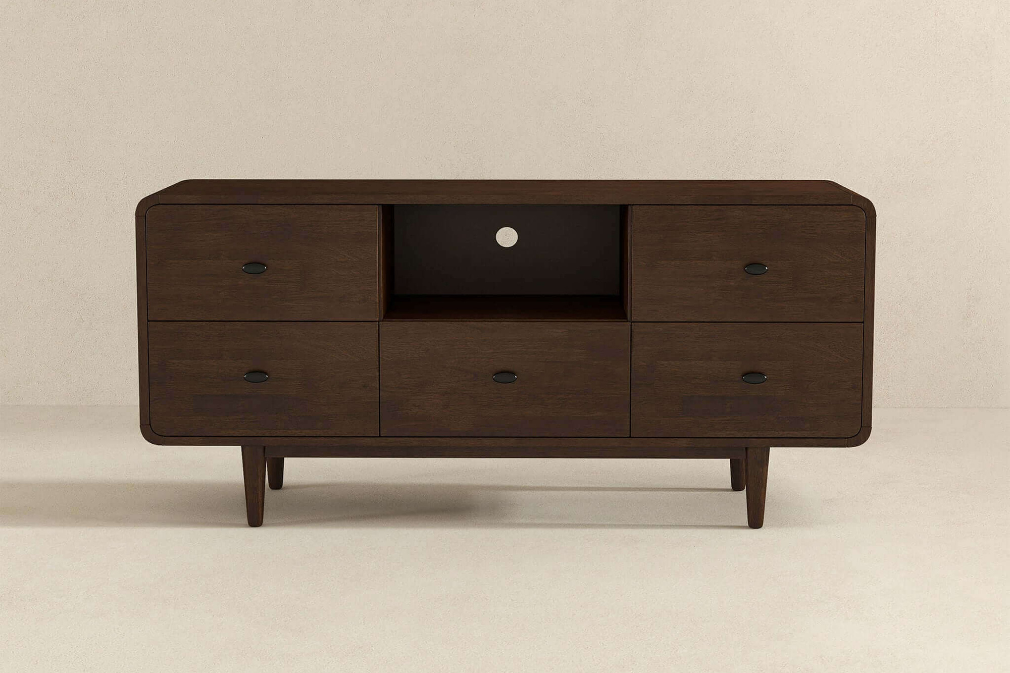 Ashcroft Alexa Mid-Century Modern Style TV Stand - Brown, 59"