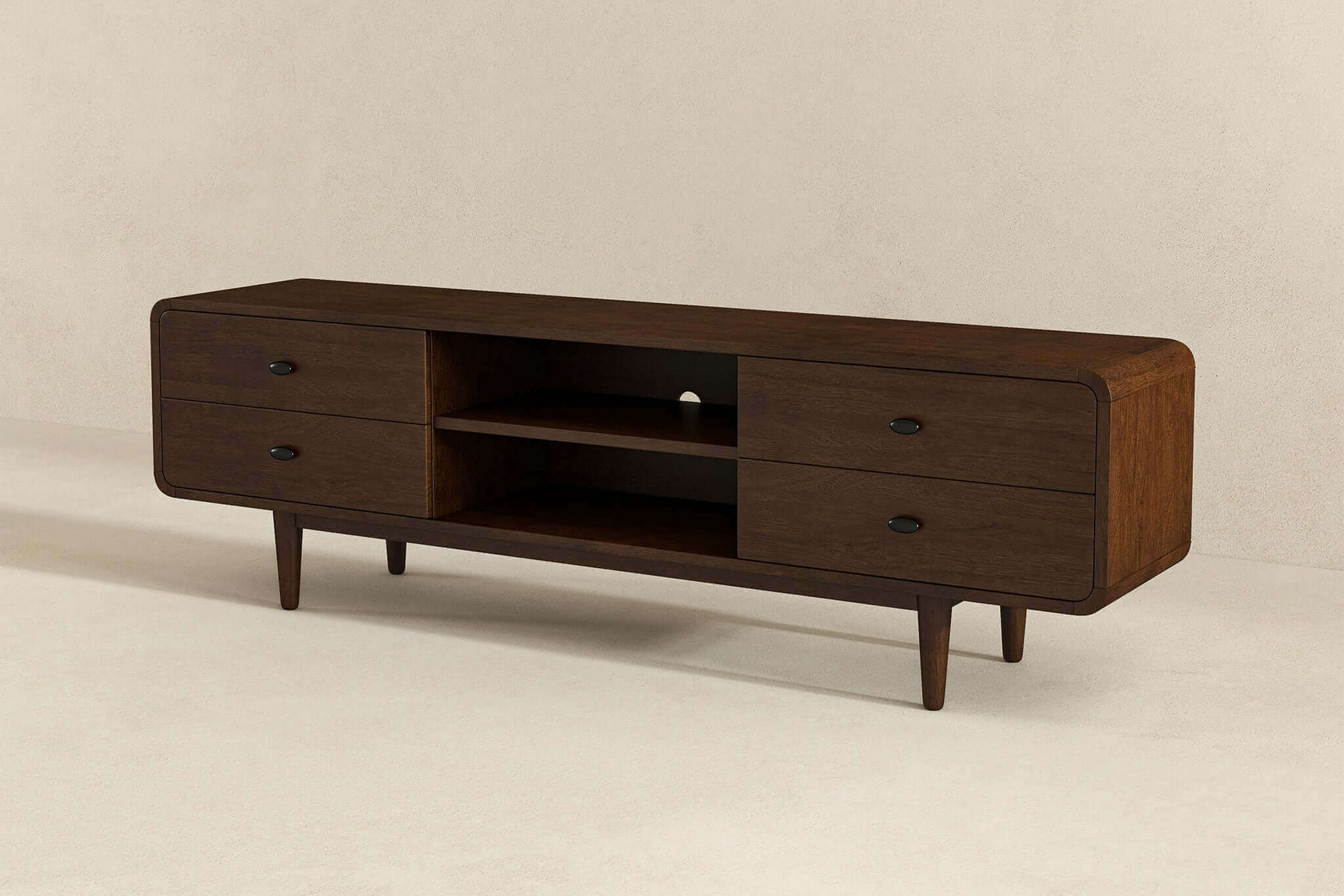 Ashcroft Alexa Mid-Century Modern Style TV Stand - Brown, 71"