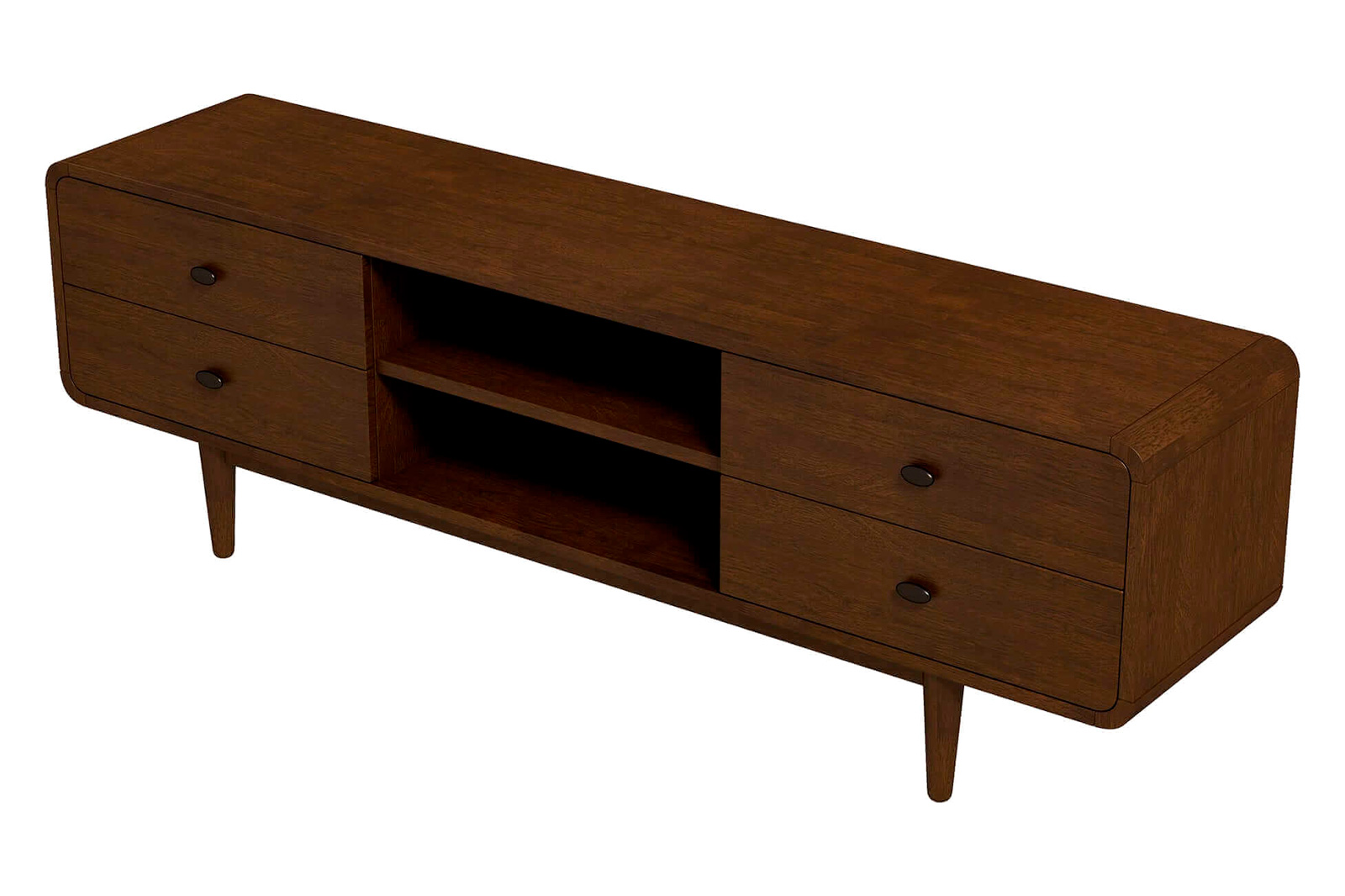 Ashcroft Alexa Mid-Century Modern Style TV Stand - Brown, 71"