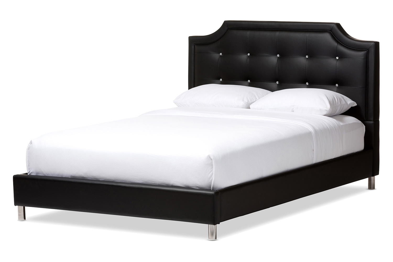 Baxton - Carlotta Modern Bed With Upholstered Headboard King Size