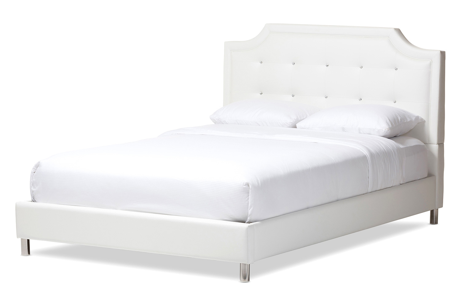 Baxton - Carlotta Modern Bed with Upholstered Headboard