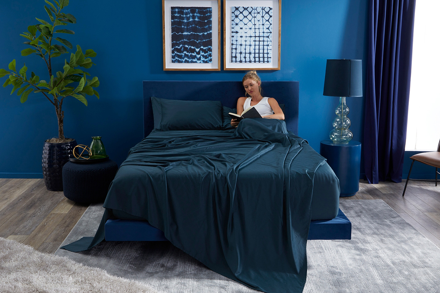 Bedgear Basic Sheet Set - Navy Blue, Twin Size