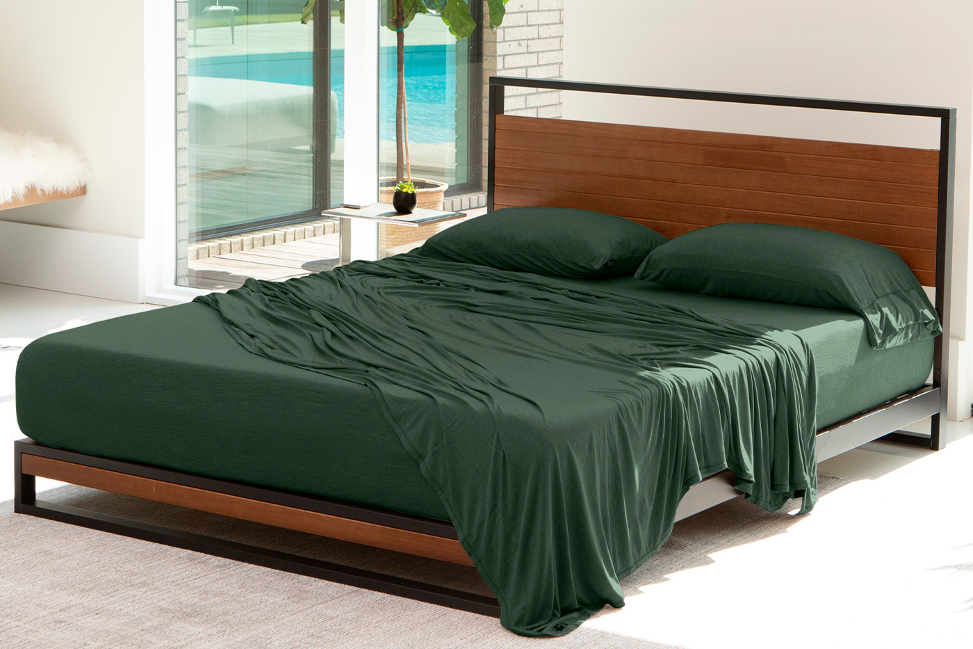 Bedgear Hyper-Wool Sheet Set - Forest Green, King/California King Size