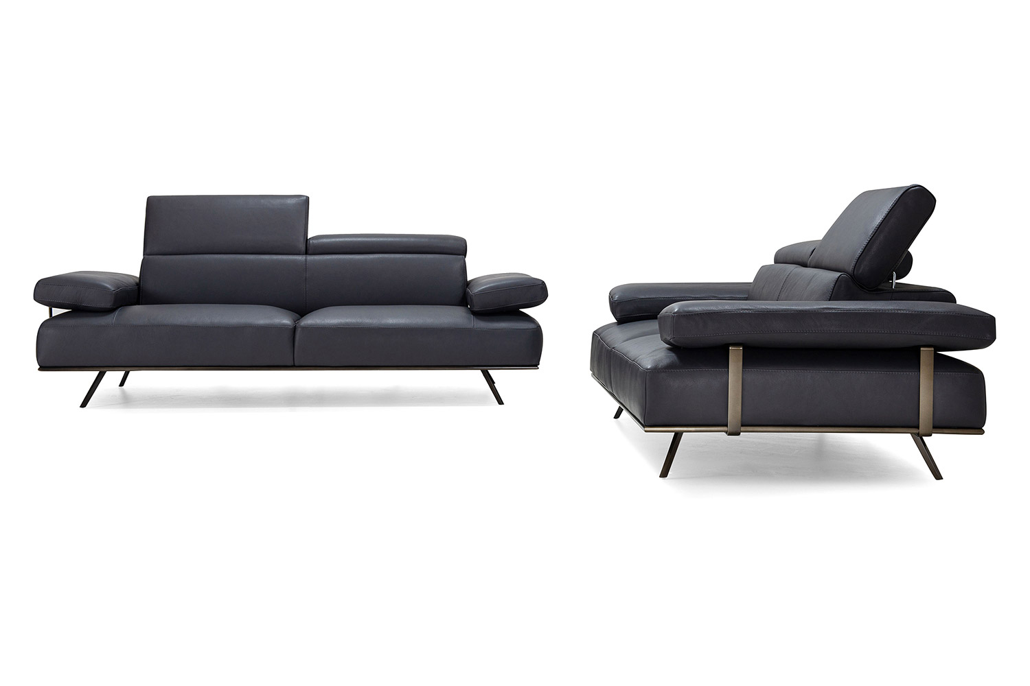 Bellini Loveseat Leather - Anthracite