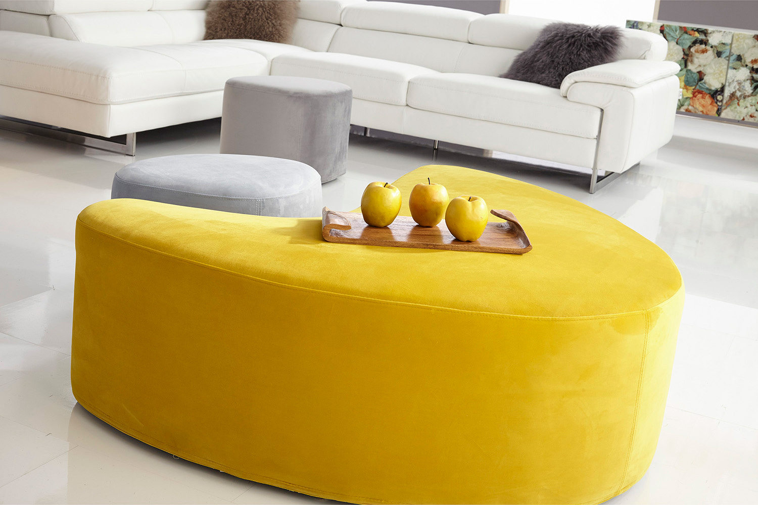 Bellini Carmen Ottoman - Yellow, Large