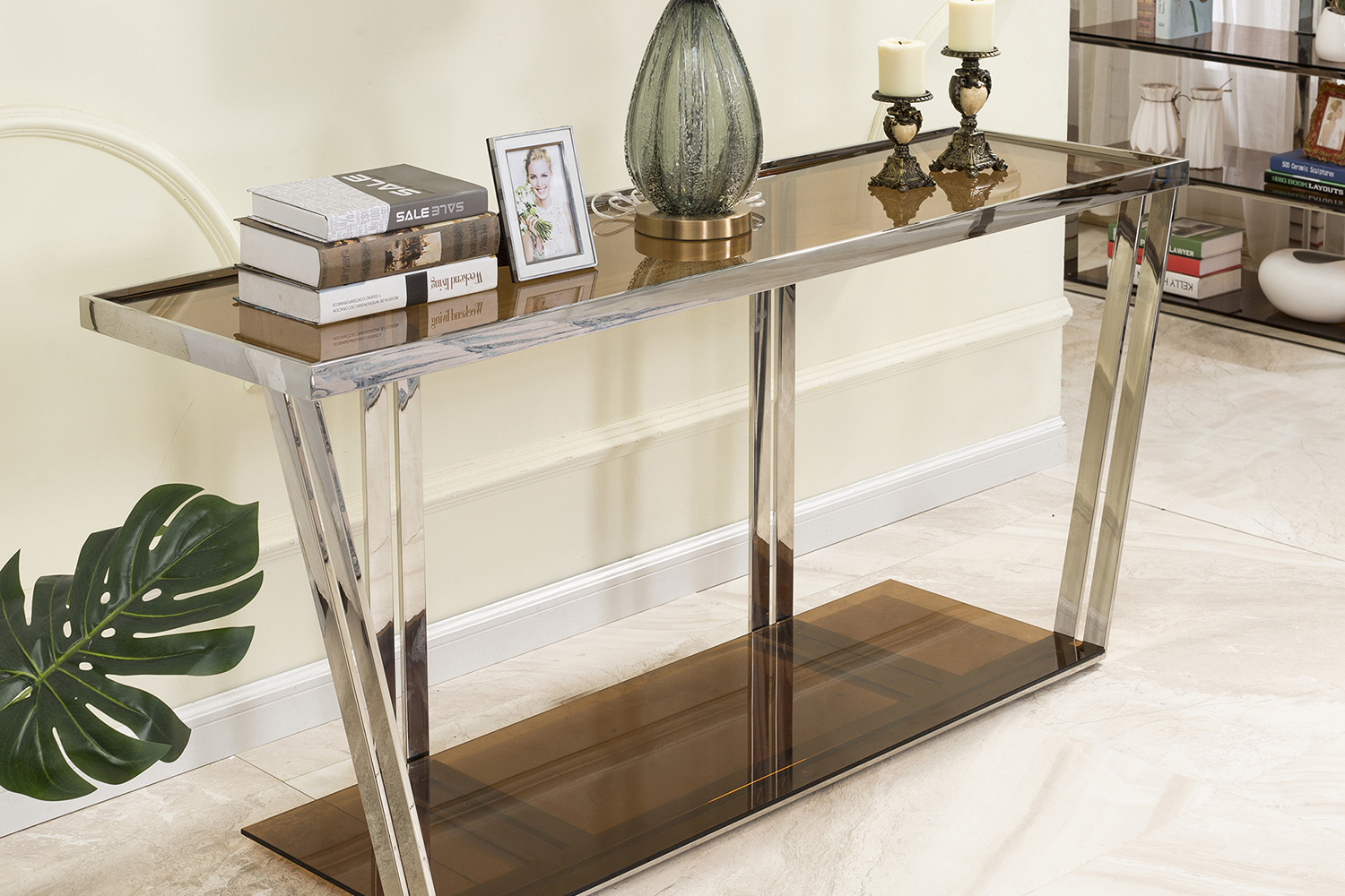 Bellini Carraway Sofa Table - Brownish Gold/Silver, Type 1