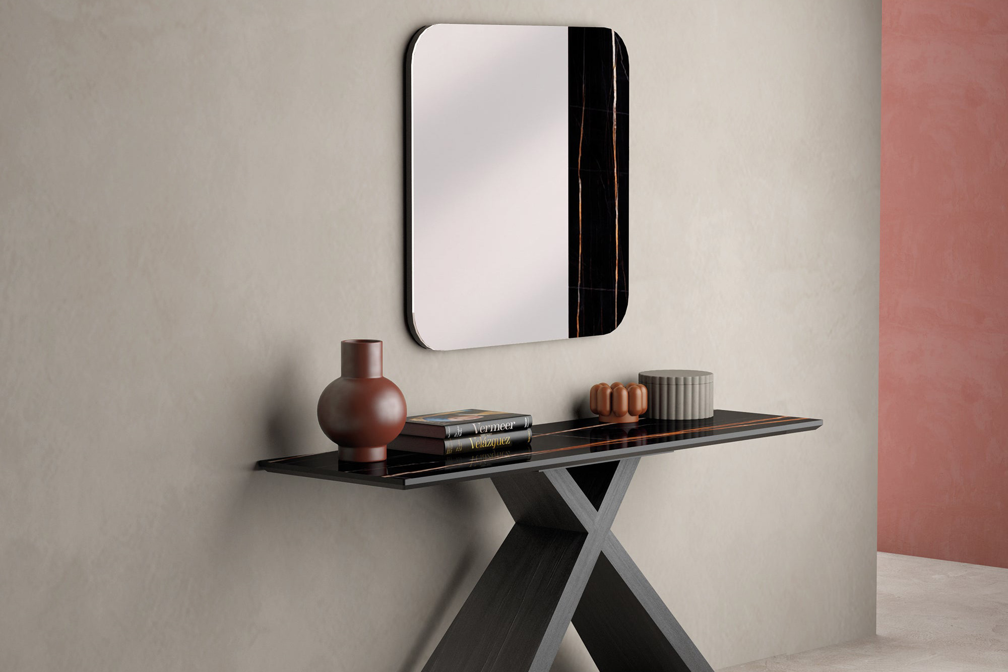 Bellini - Duplo Square Mirror with Sahara Noir Ceramic